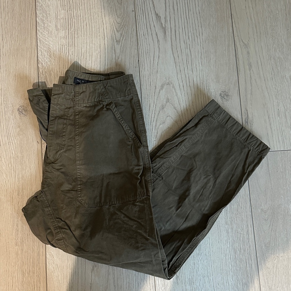 rag & bone Women's Olive Cargo Cropped Pants